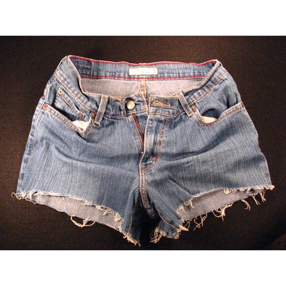 Levi's Pants - LEVIS 550 Womens CUTOFF JEAN SHORTS Blue 8 Stretch